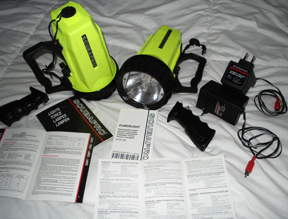used scuba gear for sale: Scubapro POWERLIGHTS, recharable